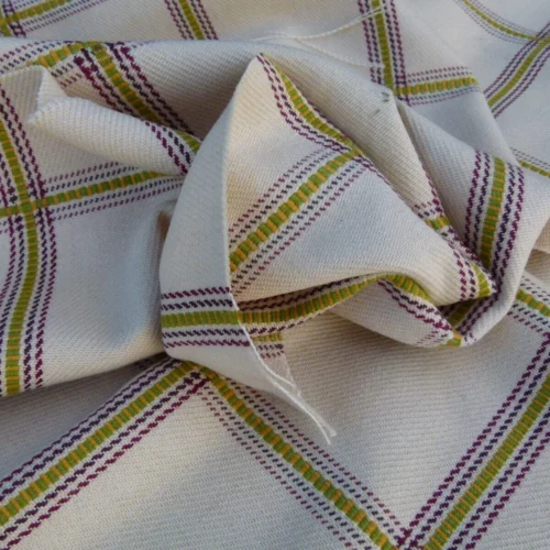 P1050065 Scalamandre Rhumba Fonthill Green Gold Purple Heavy Wool Cotton Plaid Old World Weavers MSRP USD 264/Y