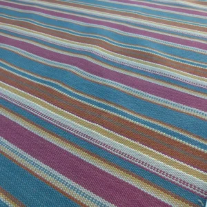 P1050092 Scalamandre Wyke Ruby/Multi Old World Weavers Cotton Stripe MSRP USD 132/Y
