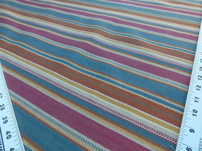 P1050092 Scalamandre Wyke Ruby/Multi Old World Weavers Cotton Stripe MSRP USD 132/Y