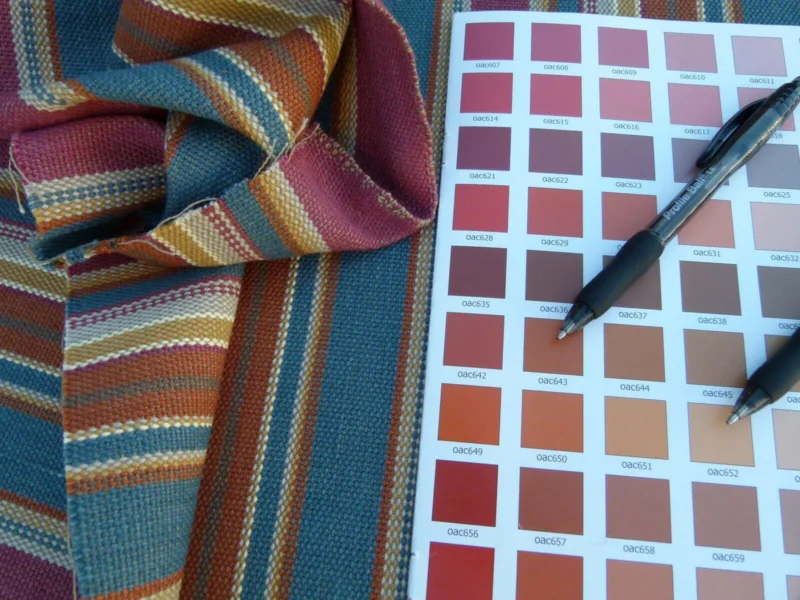 P1050095 Scalamandre Wyke Ruby/Multi Old World Weavers Cotton Stripe MSRP USD 132/Y