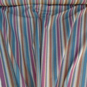 P1050096 Scalamandre Wyke Ruby/Multi Old World Weavers Cotton Stripe MSRP USD 132/Y