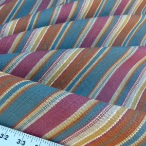 P1050097 3.5y Scalamandre Silk Stripe Red White Yellow Blue Green