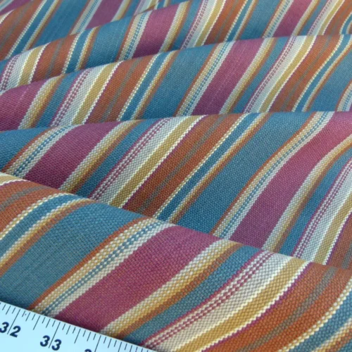 P1050097 Scalamandre Wyke Ruby/Multi Old World Weavers Cotton Stripe MSRP USD 132/Y