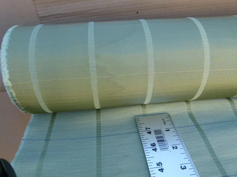 P1040924 Scalamandre Jackson Square Pine Green Watkins Silk Linen Plaid MSRP USD 112/Y 41"wide