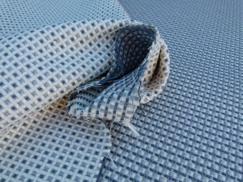 P1050144 1.3Y Scalamandre Maia Grey Watkins Pewter Silver Blue Chenille MSRP USD 178/yard (Defects)