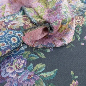 P1050323 Scalamandre Mals II Multi On Green Tulip Peony Rose Bouquet Old World Weavers Tapestry MSRP USD 168/y