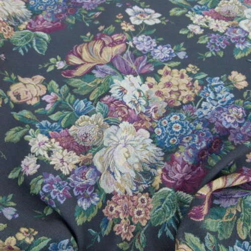 P1050325 Scalamandre Mals II Multi On Green Tulip Peony Rose Bouquet Old World Weavers Tapestry MSRP USD 168/y