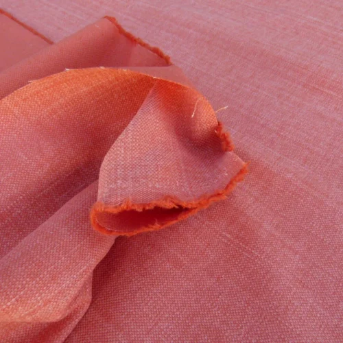 P1050430 Scalamandre Caleido Arancio Red Pink Orange Cotton Linen  Old World Weavers Heavy MSRP USD 120/y