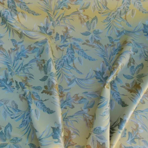 P1050460 Scalamandre Old World Weavers Foliage Green Tropical Leaves Spectacular Lampas Yellow Gold MSRP USD 296/Y