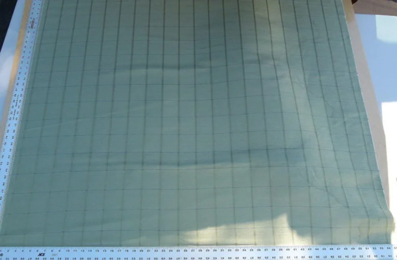 P1050536 Scalamandre Jackson Square Pine Green Watkins Silk Linen Plaid MSRP USD 112/Y 41"wide