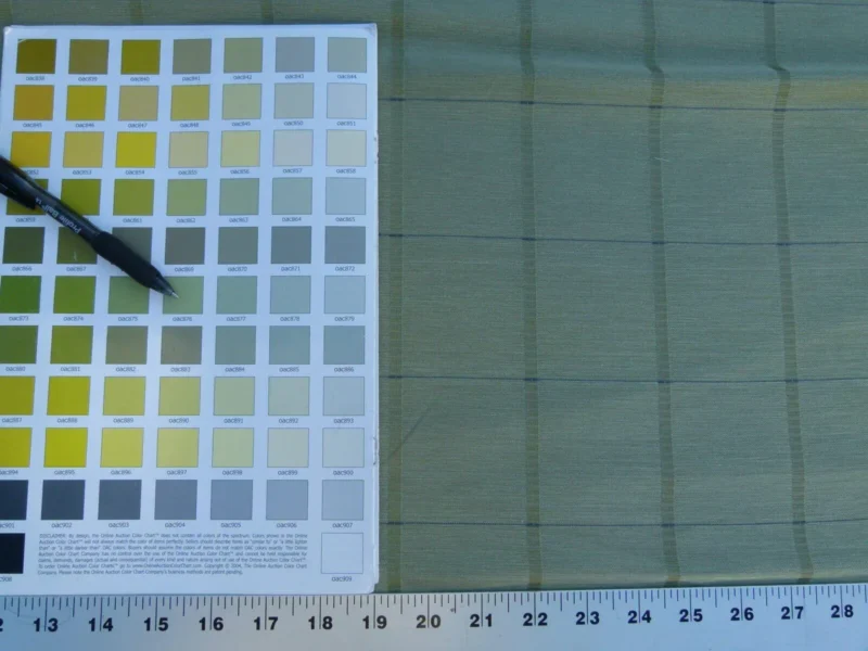 P1050539 Scalamandre Jackson Square Pine Green Watkins Silk Linen Plaid MSRP USD 112/Y 41"wide