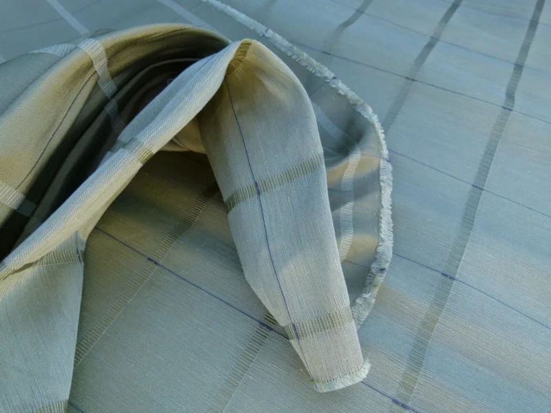 P1050540 Scalamandre Jackson Square Pine Green Watkins Silk Linen Plaid MSRP USD 112/Y 41"wide