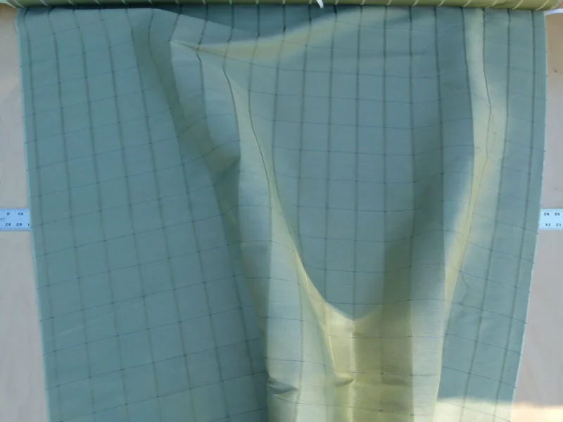 P1050541 Scalamandre Jackson Square Pine Green Watkins Silk Linen Plaid MSRP USD 112/Y 41"wide