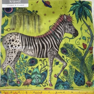 Lost WOrld1 By Y Kravet Lost World Velvet Print Lime Green Zebra Jungle MSRP USD 316/YD Special Order