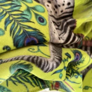 Lost WOrld4 By Y Kravet Lost World Velvet Print Lime Green Zebra Jungle MSRP USD 316/YD Special Order