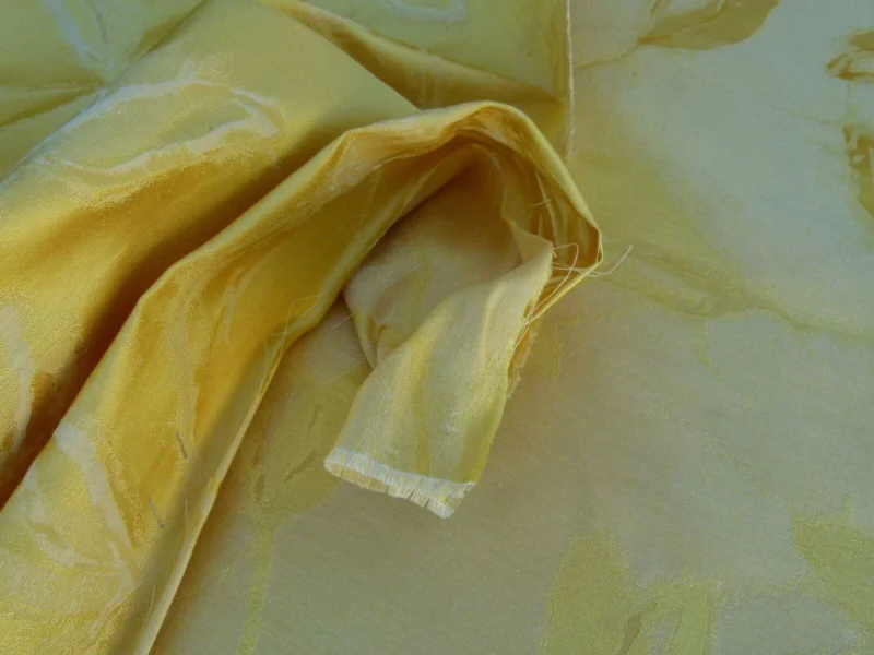 P1050778 By Yard Scalamandre Grey Watkins Maharajah Citron Yellow Lemon Silk Linen Damask Reversible MSRP USD 348/Y