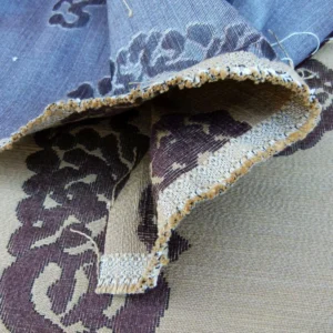 P1050926 Scalamandre Katmandu Marrone Brown Chocolate Hazelnut Gold Silk Lampas Paisley MSRP USD 364