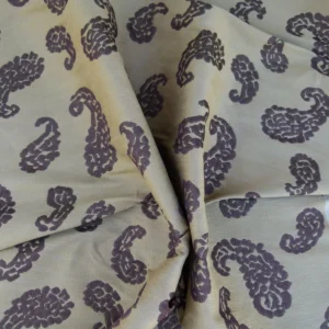 P1050927 Scalamandre Katmandu Marrone Brown Chocolate Hazelnut Gold Silk Lampas Paisley MSRP USD 364