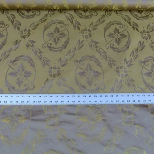 P1050945 Scalamandre Navonna Midas Neoclassical Silk Lampas Medallion Crest MSRP USD 444/yard Old World Weavers