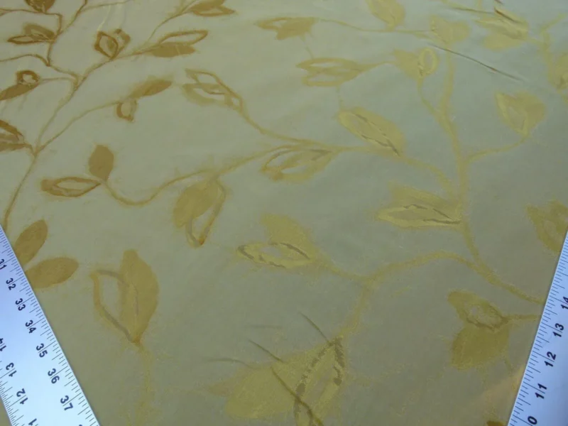 P1060009 By Yard Scalamandre Grey Watkins Maharajah Antique Gold Yellow Silk Linen Damask Reversible MSRP USD 348/Y