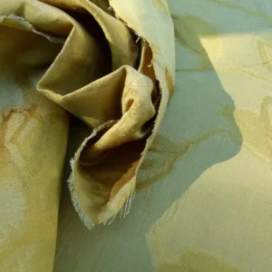 P1060012 By Yard Scalamandre Grey Watkins Maharajah Antique Gold Yellow Silk Linen Damask Reversible MSRP USD 348/Y