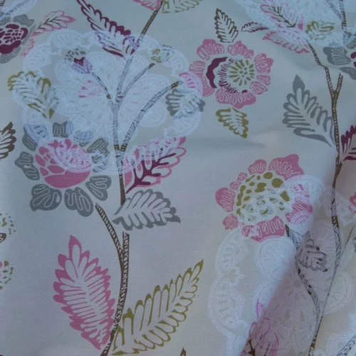 P1060054 Scalamandre Chester Square Fh Rose Pink Multi Printed Cotton Old World Weavers MSRP USD 190/Y