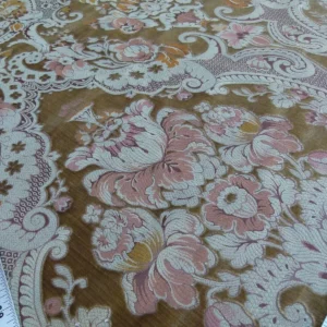 P1060120 By Yd Scalamandre Old World Weavers Tosca "brown" Gold Pink Silk Velvet Cut Velvet Gold Rose Rt6