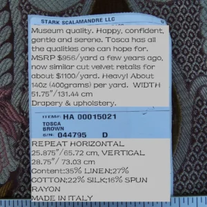 P1060121 By Yd Scalamandre Old World Weavers Tosca "brown" Gold Pink Silk Velvet Cut Velvet Gold Rose Rt6