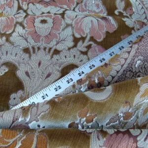 P1060125 By Yd Scalamandre Old World Weavers Tosca "brown" Gold Pink Silk Velvet Cut Velvet Gold Rose Rt6