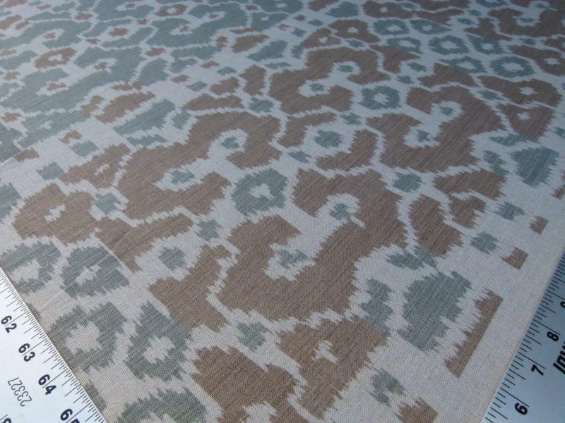 Scalamandre Tropical Ikat Bali Coffee And Celadon Blue Emerald Green MSRP USD270/y