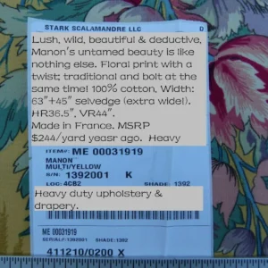 P1060249 Bty Scalamandre Manon Multi/yellow Green Red Pink Blue Wild Tropical Floral Opera MSRP USD 244/Y