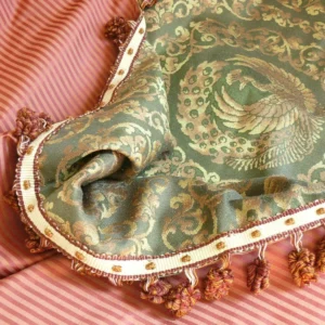 P1410195 12 Berkbox56 1.3 yard Scalamandre Balmoral-Corn linen Rose, Green Floral