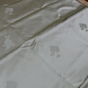 5y X 30"w Ivory White Peony Flower "ying Tai" Of Hong Kong Silk Brocade By Ying Tai Bespoke
