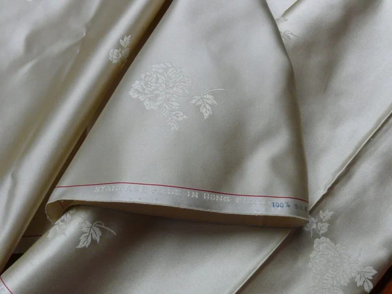 5y X 30"w Ivory White Peony Flower "ying Tai" Of Hong Kong Silk Brocade By Ying Tai Bespoke