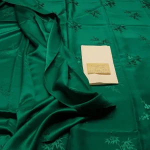 P1660815 3y X 48" Emerald Green "standard" Made In Hong Kong Bamboo & Winter Plum Silk Brocade By Blakely