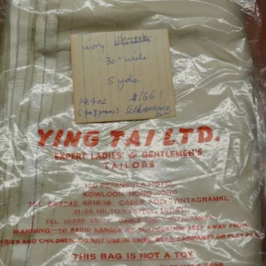 5y X 30"w Ivory White Peony Flower "ying Tai" Of Hong Kong Silk Brocade By Ying Tai Bespoke