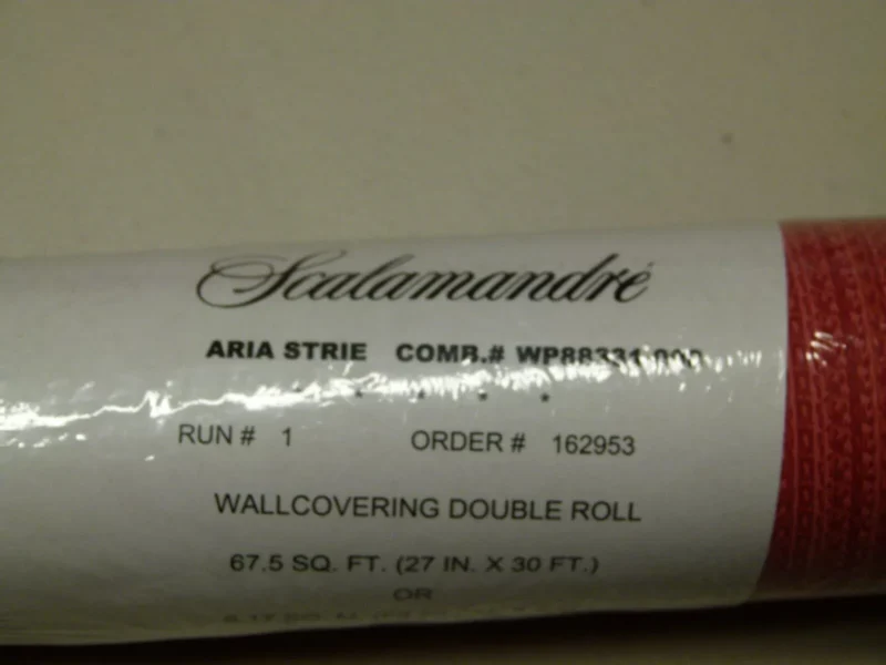P1060777 Aria Strie Grenadine Red Wallpaper Scalamandre 5 Yards Single Roll MSRP USD 126/single Roll