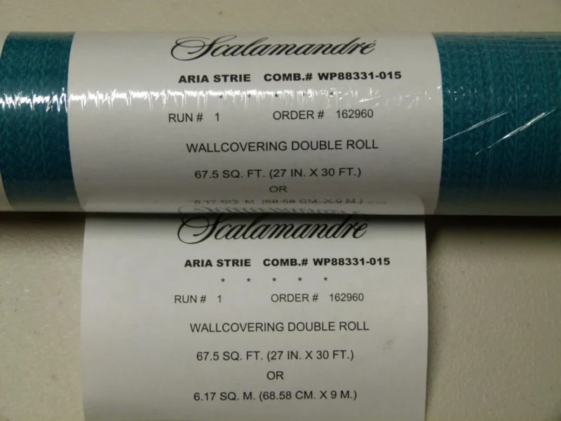 P1060784 Aria Strie Peacock Blue Wallpaper Scalamandre 5 Yards Single Roll MSRP USD 126/single Roll