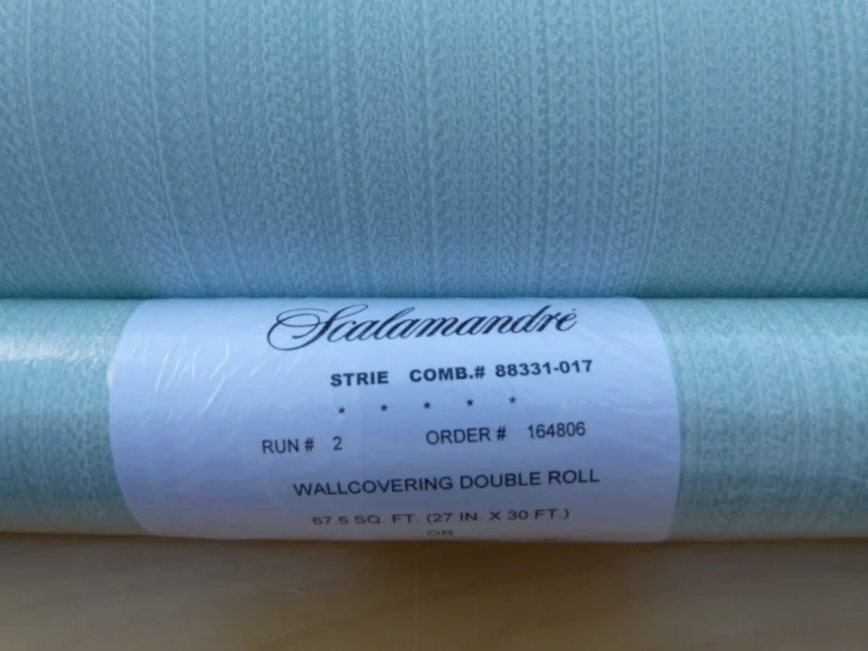 P1060847 Aria Strie Aquamarine Pale Blue Wallpaper Scalamandre 5 Yards Single Roll MSRP USD 126/single Roll