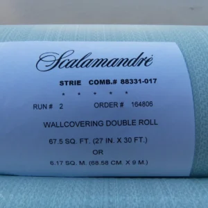 P1060848 Aria Strie Aquamarine Pale Blue Wallpaper Scalamandre 5 Yards Single Roll MSRP USD 126/single Roll