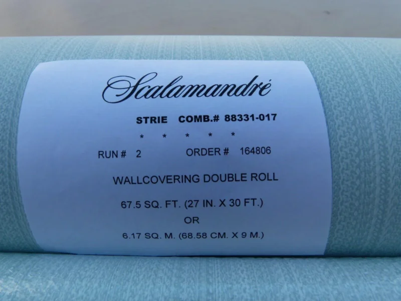 P1060848 Aria Strie Aquamarine Pale Blue Wallpaper Scalamandre 5 Yards Single Roll MSRP USD 126/single Roll