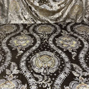 img_2087 Brunschwig & Fils Octavia Silk Velvet Print Tiger's Eye Black Brown Gold MSRP USD 394/y