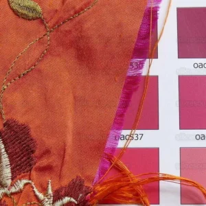 s-l1600 - 2022-04-19T145948.650 By Yard 100%silk Embroidery Saffron Burgundy Red Fluer #622A