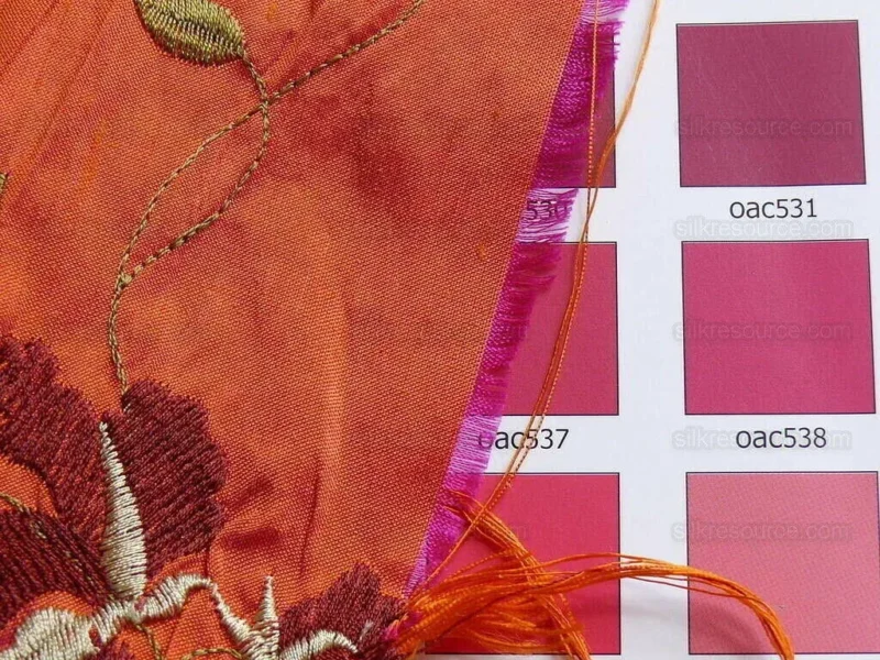 s-l1600 - 2022-04-19T145948.650 By Yard 100%silk Embroidery Saffron Burgundy Red Fluer #622A