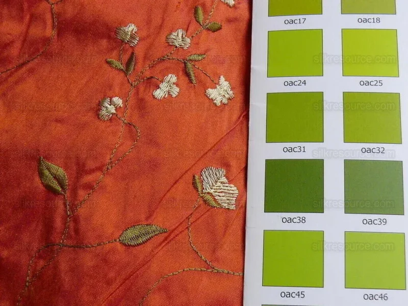 s-l1600 - 2022-04-19T150007.462 By Yard 100%silk Embroidery Saffron Burgundy Red Fluer #622A