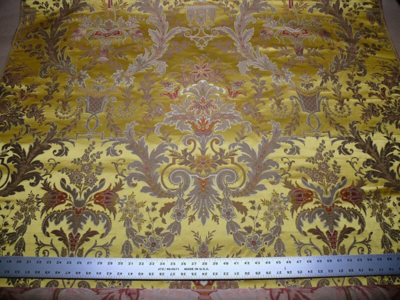 s-l1600 (95) 2.5y Scalamandre Verdi Lampas Or Gold Silk Stunning MSRP USD 3012 Special Order