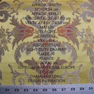 s-l1600 (98)e 2.5y Scalamandre Verdi Lampas Or Gold Silk Stunning MSRP USD 3012 Special Order
