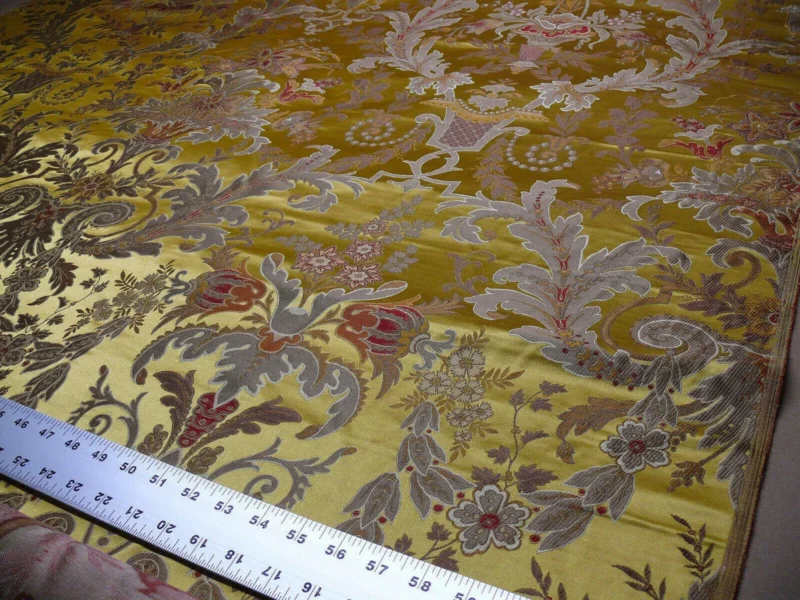 s-l1600 (99) 2.5y Scalamandre Verdi Lampas Or Gold Silk Stunning MSRP USD 3012 Special Order