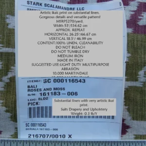 Scalamandre Tropical Ikat Bali Roses And Moss Red Pink And Green MSRP USD 270/y