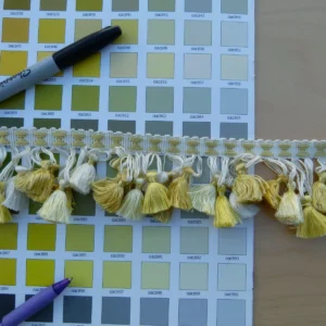 P1060837 Scalamandre Moulin Yellows 100% Silk Tassel Trim Hand Made Yellow Gold Cream MSRP USD 280/Y